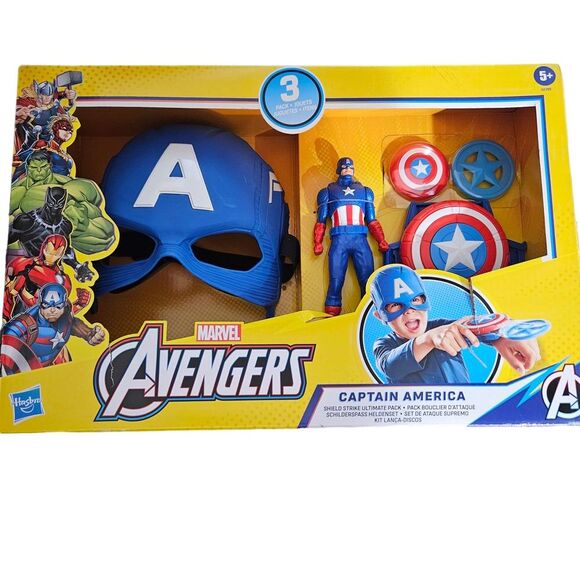 Marvel Avengers Captain America Costume Set with Mask, Shield,‎ and Figure - Picture 1 of 4